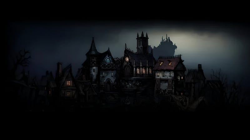 The Hamlet, a central location in Darkest Dungeon