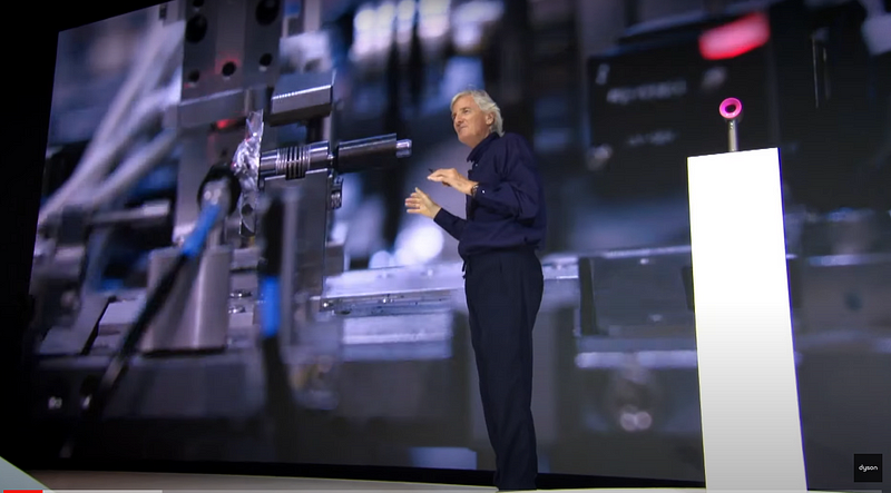 James Dyson showcasing vacuum technology