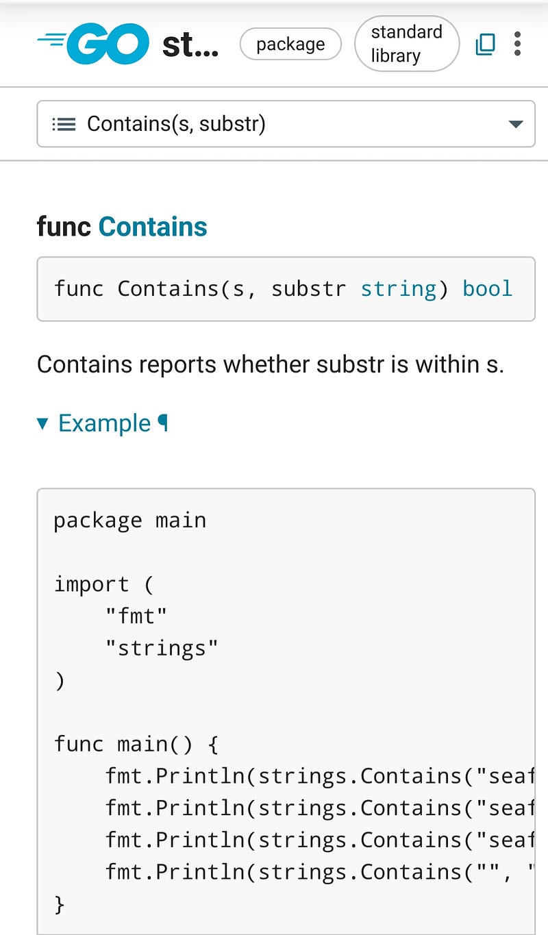 Go documentation system interface