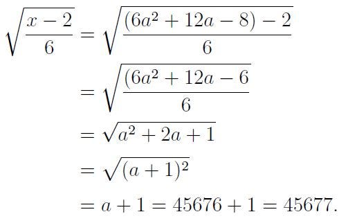 Final calculation for x