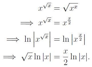 Solving the logarithmic equation