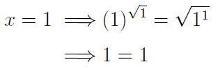 Validating x = 4