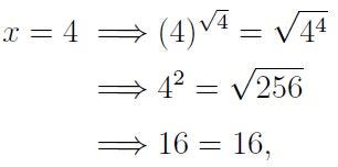 Evaluating x = 0