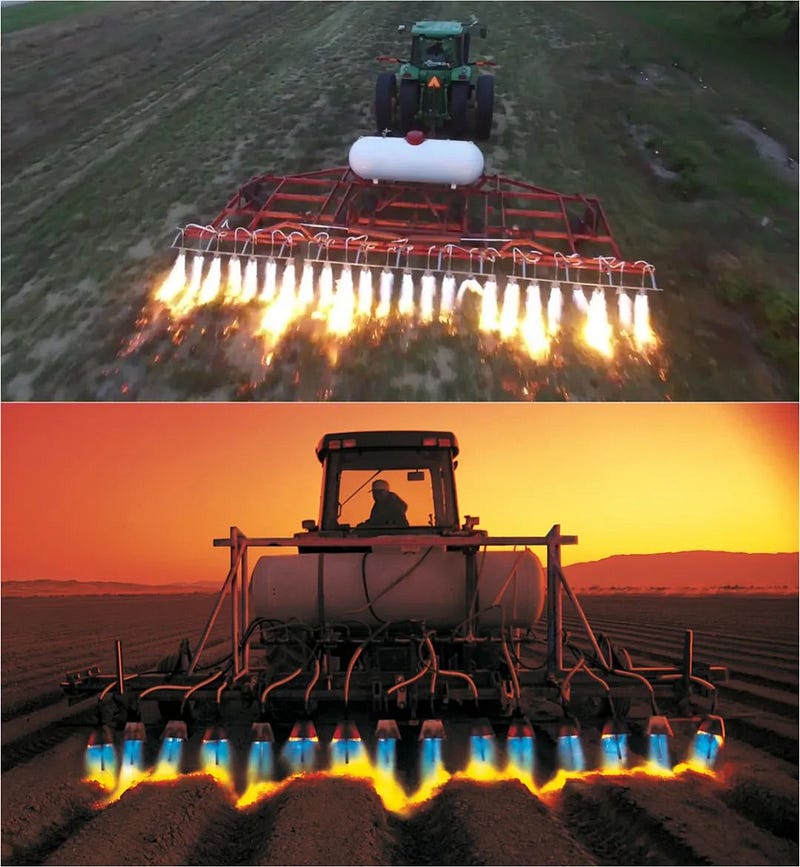 Innovative fire-breathing tractor