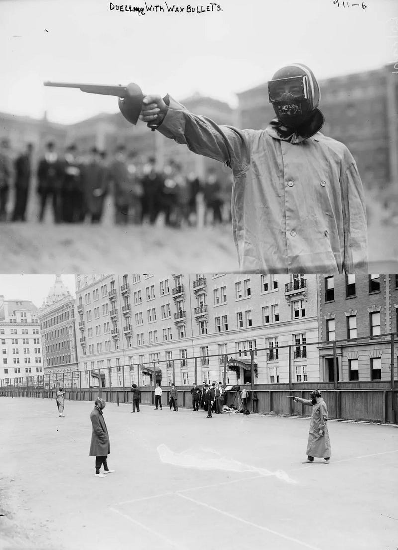 Historical event of pistol dueling at the Olympics