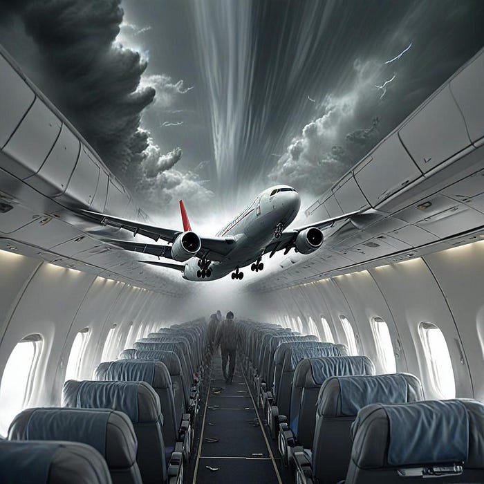 Aircraft experiencing turbulence during flight