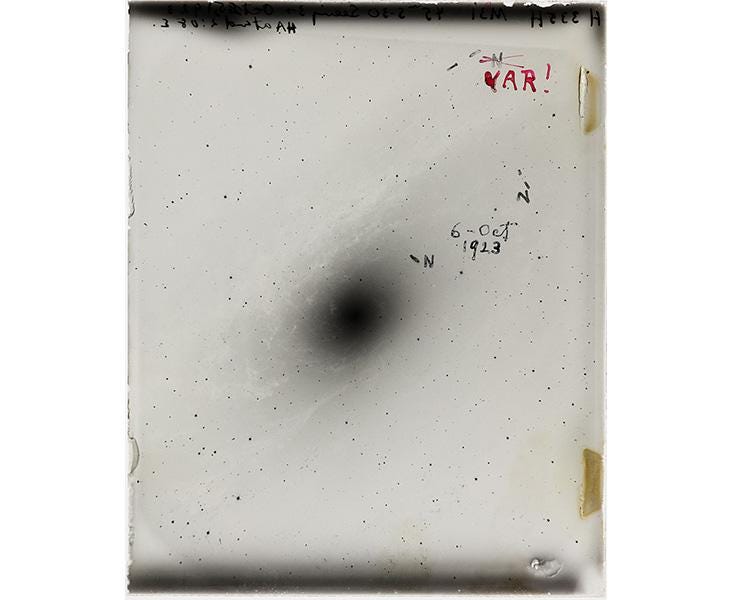 Edwin Hubble's photographic plate of Andromeda