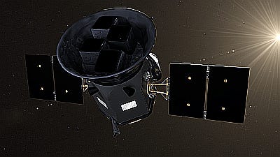 TESS spacecraft depicted in an artistic rendering