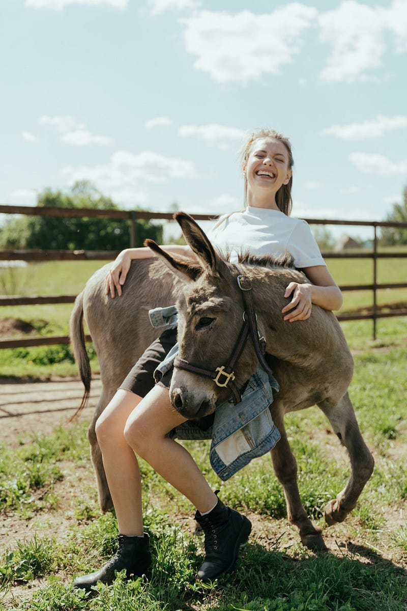 Woman Riding a Horse in the Countryside