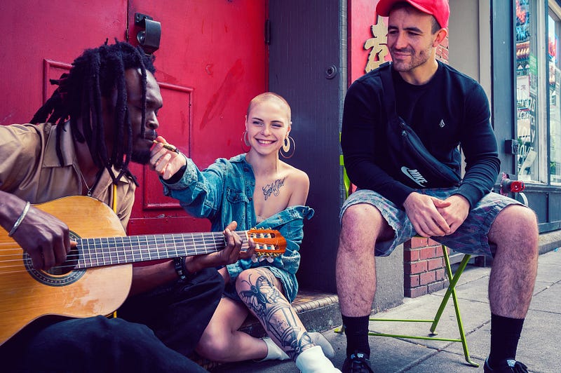 People Enjoying a Musical Evening