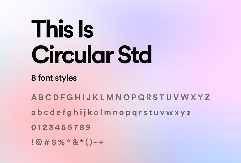 Circular Std font example