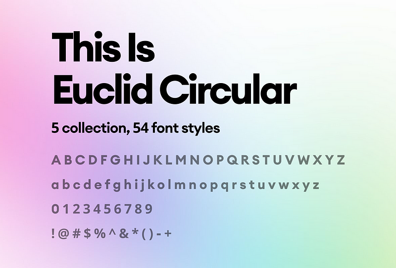 Euclid Circular font example