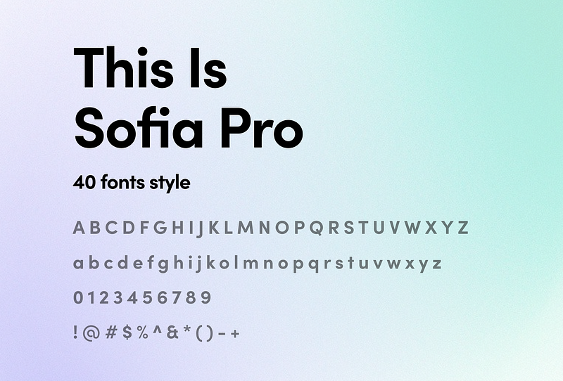 Sofia Pro font example