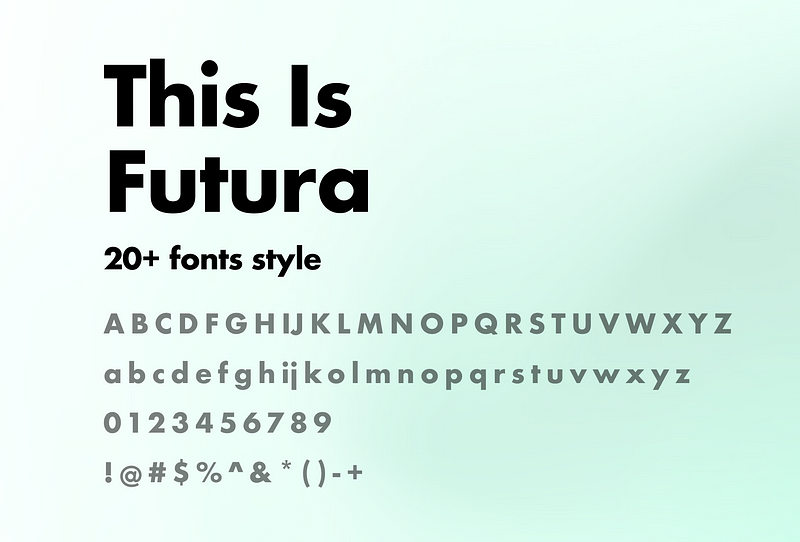 Futura font example