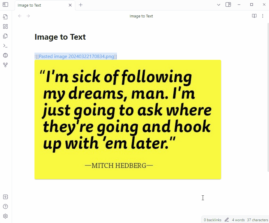 Image to Text Functionality