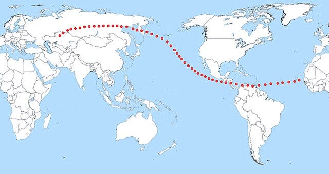 Path illustrating the trajectory of Apophis