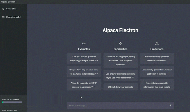 Alpaca UI for AI Interaction