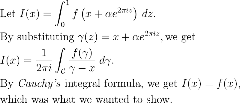 Cauchy's Integral Formula Application