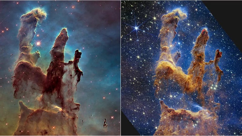 Stunning view of the Pillars of Creation from Webb Telescope