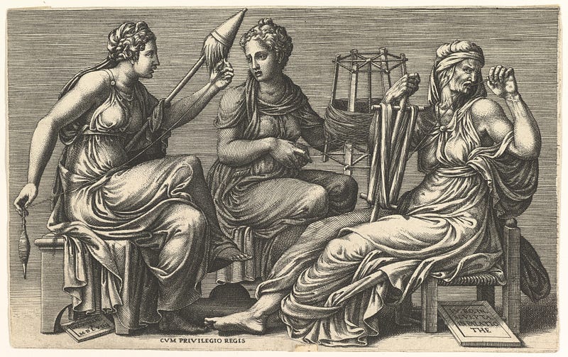 The Three Fates: Clotho, Lachesis, and Atropos by Giorgio Ghisi