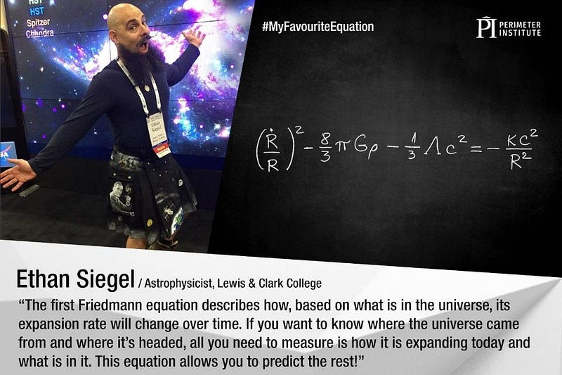 Image of the Friedmann equation illustrating cosmic expansion